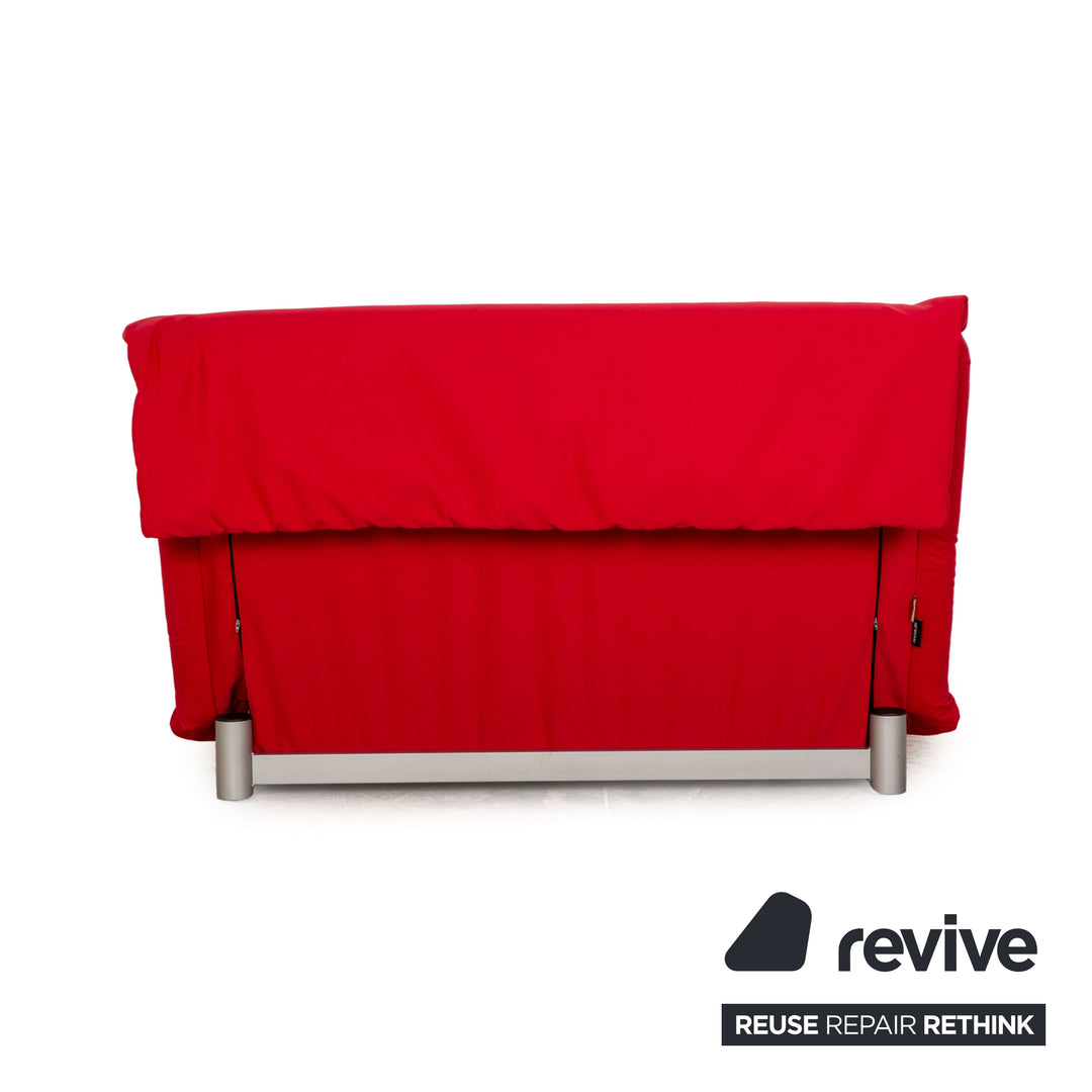 ligne roset Multy Stoff Schlafsofa Rot Zweisitzer Sofa Funktion Schlaffunktion Couch Neubezug