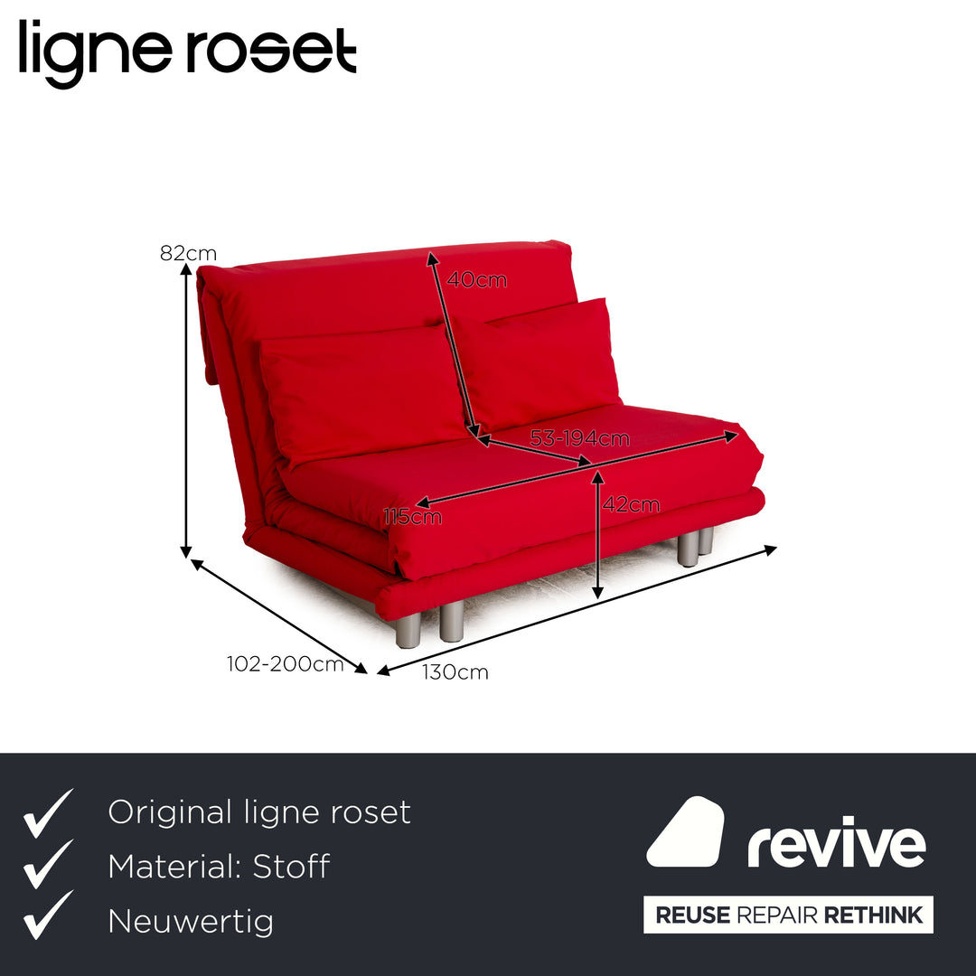 Ligne Roset Multy stof sovesofa rød to-personers sofa funktion sovefunktion sofa ombetrukket