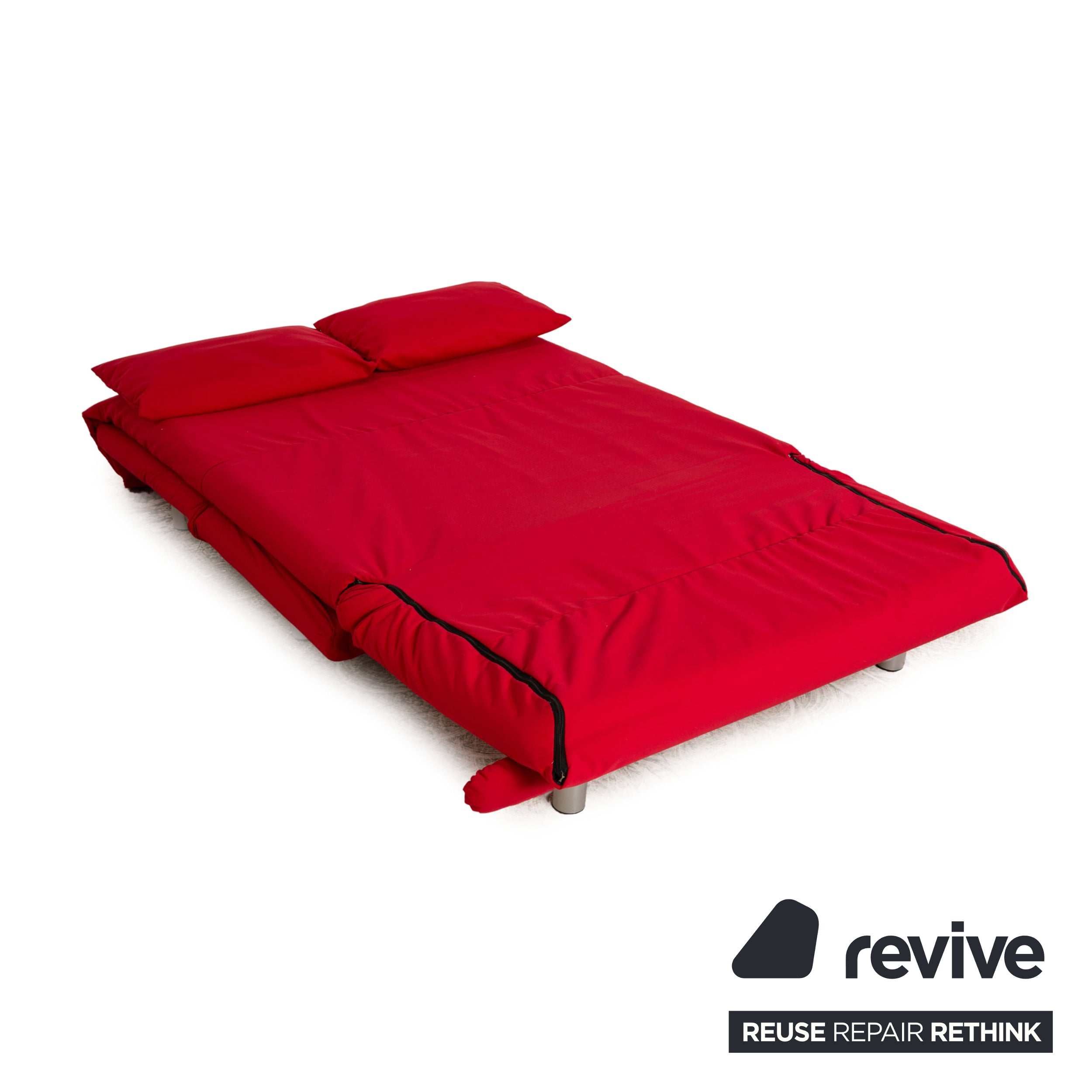 Ligne roset Canapé lit en tissu Multy rouge, 2 places, fonction sommeil, housse neuve