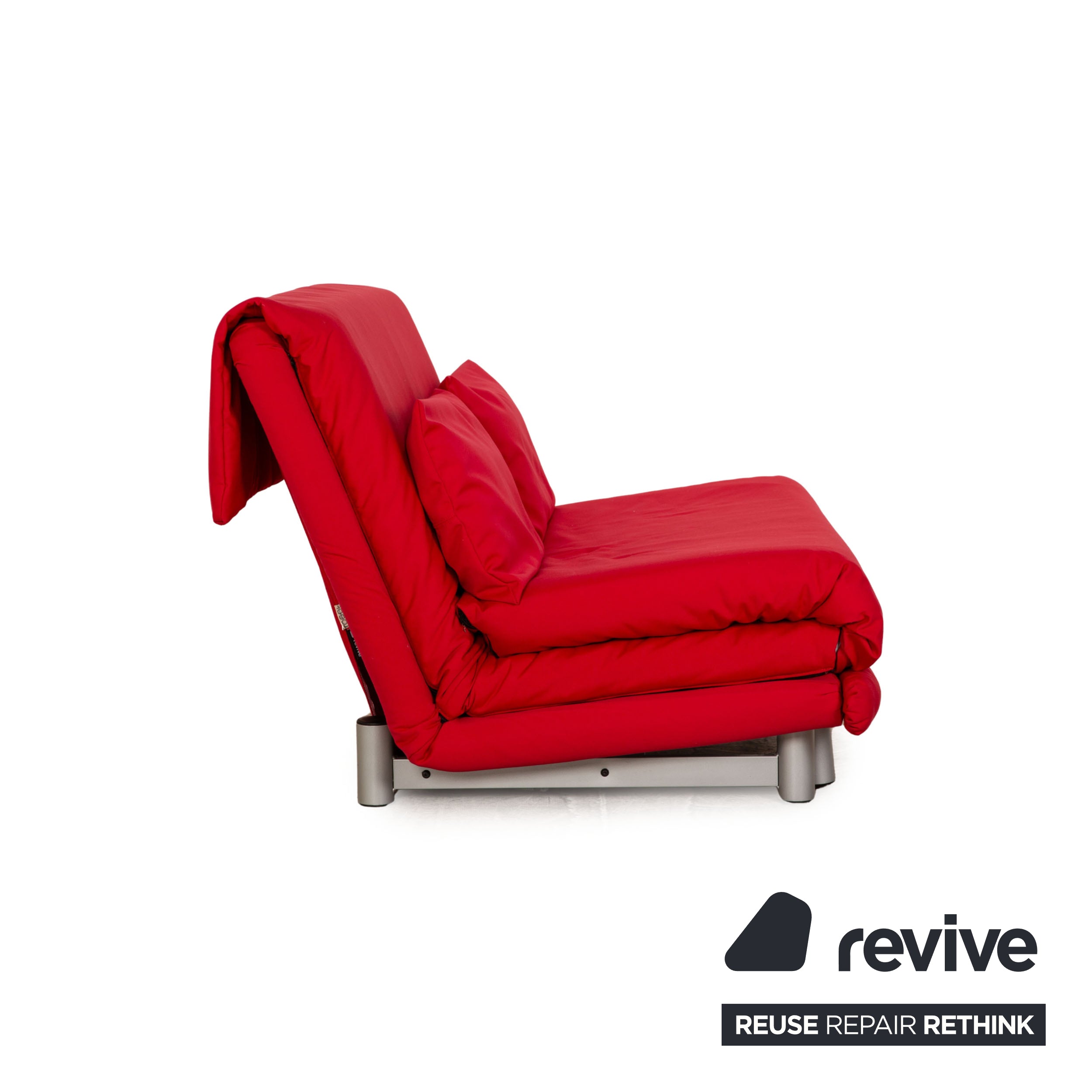 Ligne roset Canapé lit en tissu Multy rouge, 2 places, fonction sommeil, housse neuve