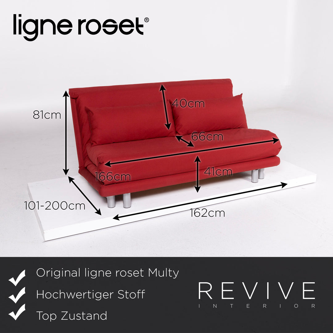 ligne roset Multy Fabric Sofa Bed Red Three Seater Sofa Sleeper Couch #10776