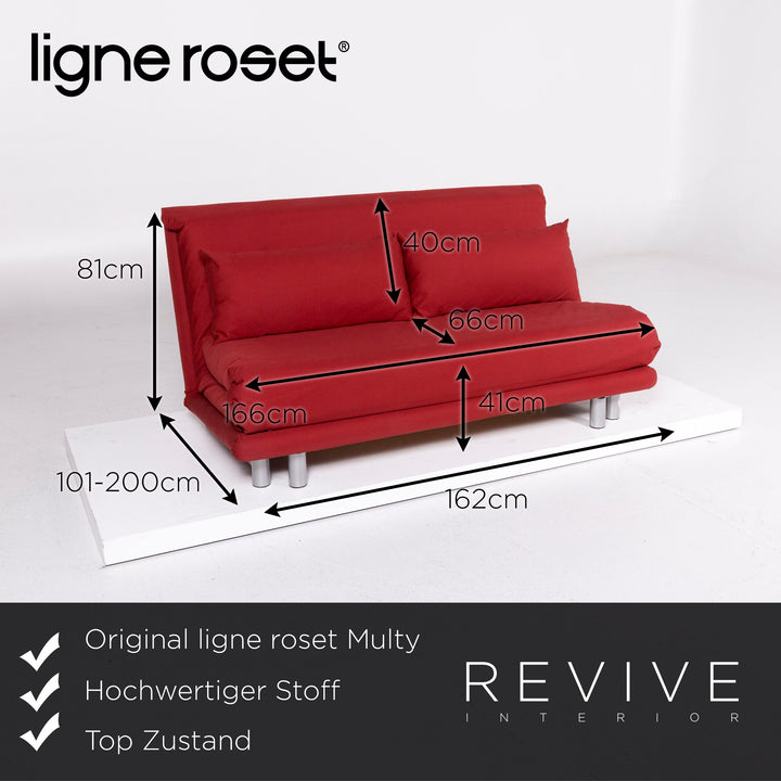 ligne roset Multy Fabric Sofa Bed Red Three Seater Sofa Sleeper Couch #10776