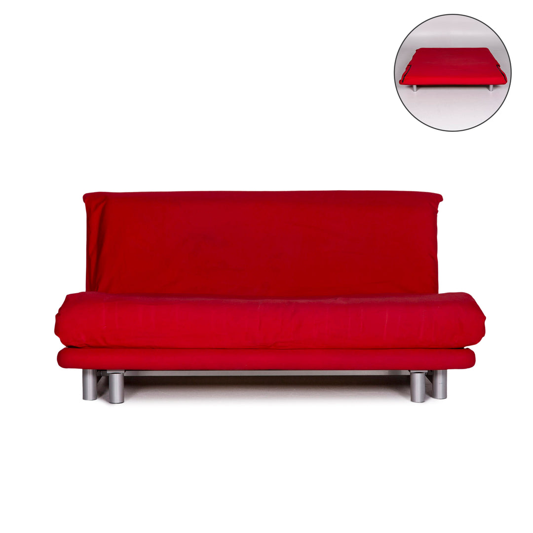 ligne roset Multy Stoff Schlafsofa Rot Dreisitzer Sofa Schlaffunktion Funktion Couch #10472