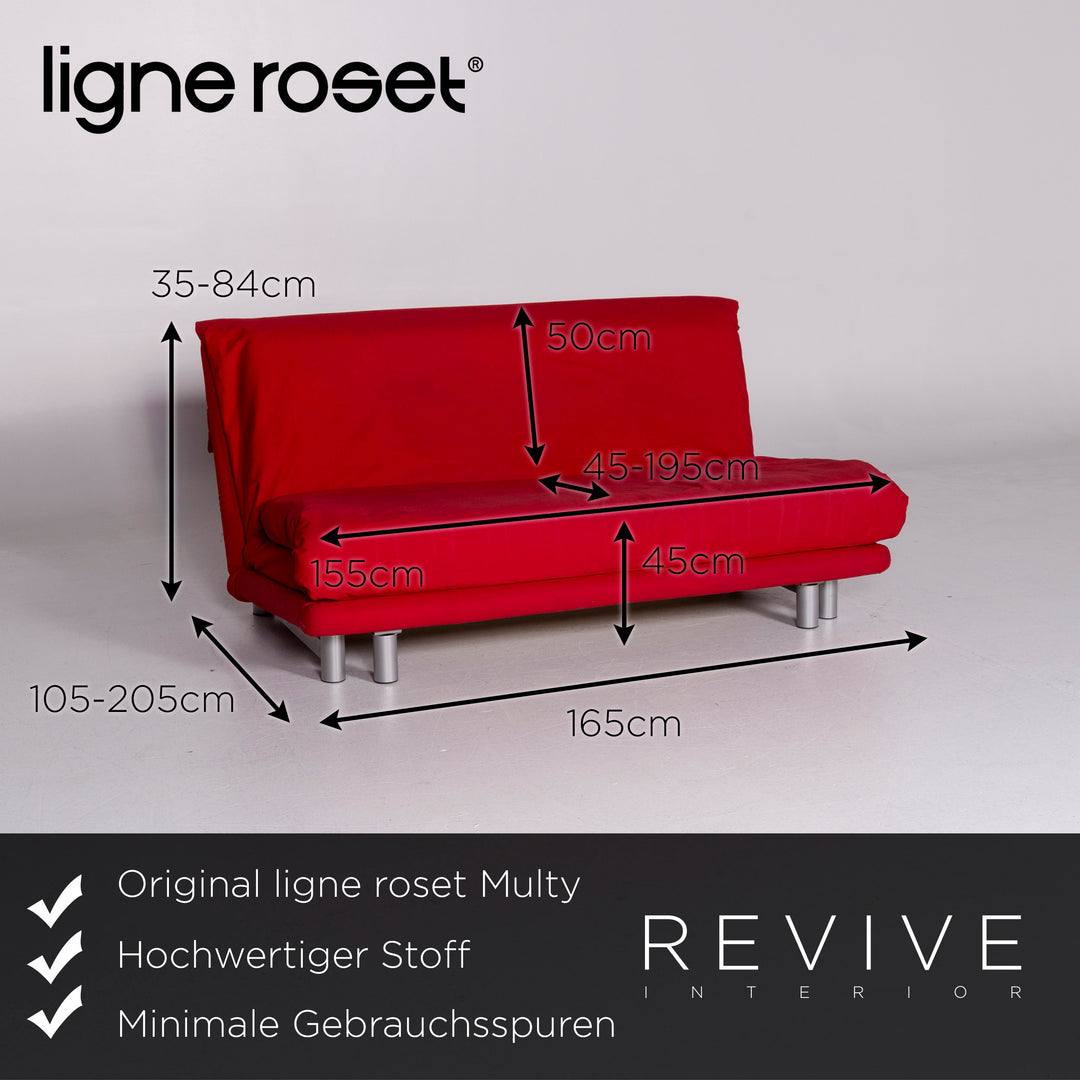 ligne roset Multy Stoff Schlafsofa Rot Dreisitzer Sofa Schlaffunktion Funktion Couch #10472