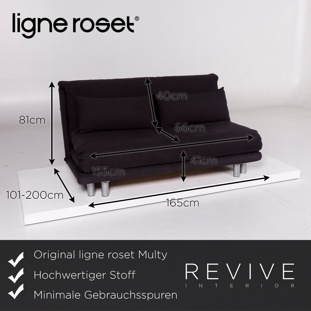 ligne roset Multy Stoff Schlafsofa Schwarz Sofa Dreisitzer Schlaffunktion Funktion Couch #11196