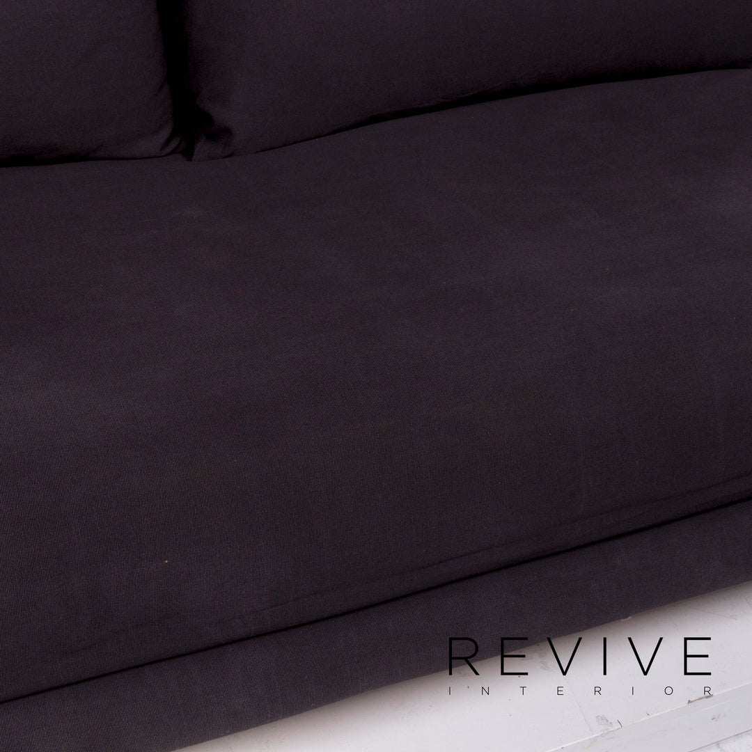 ligne roset Multy Stoff Schlafsofa Schwarz Sofa Dreisitzer Schlaffunktion Funktion Couch #11196