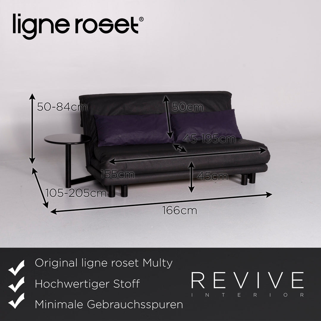 ligne roset Multy fabric sofa bed black purple three-seater function sleeping function couch #10470