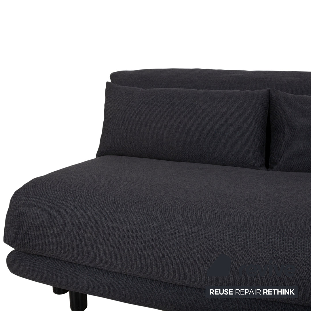 Ligne Roset Multy Stoff Anthrazit Grau Dreisitzer manuelle Schlaffunktion Schlafsofa Couch Neubezug PALMA 629