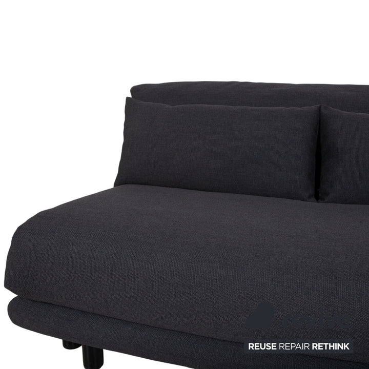 Ligne Roset Multy Fabric Anthracite Grey Three-Seater Manual Sleeping Function Sofa Bed Reupholstery PALMA 629
