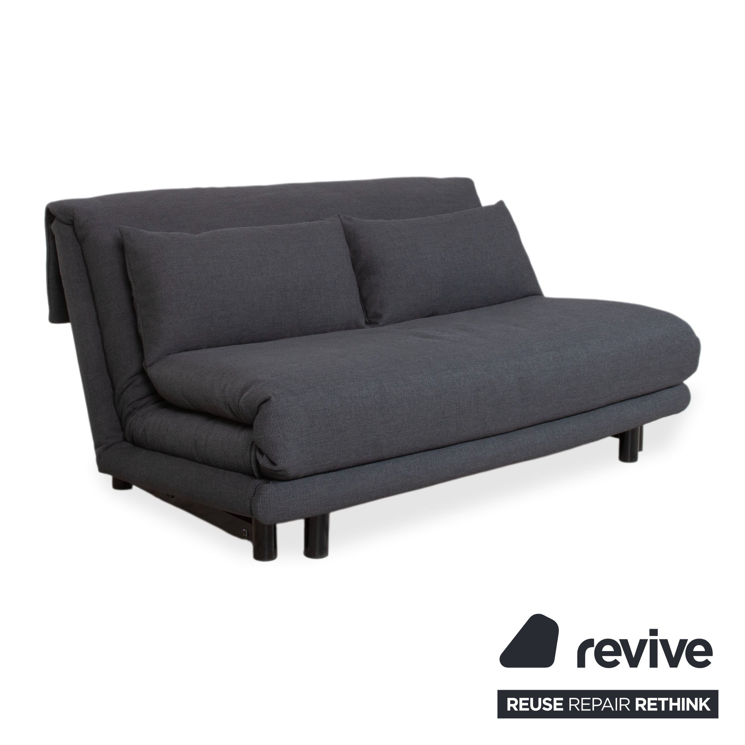 Ligne Roset Multy Stoff Anthrazit Grau Dreisitzer manuelle Schlaffunktion Schlafsofa Couch Neubezug PALMA 629