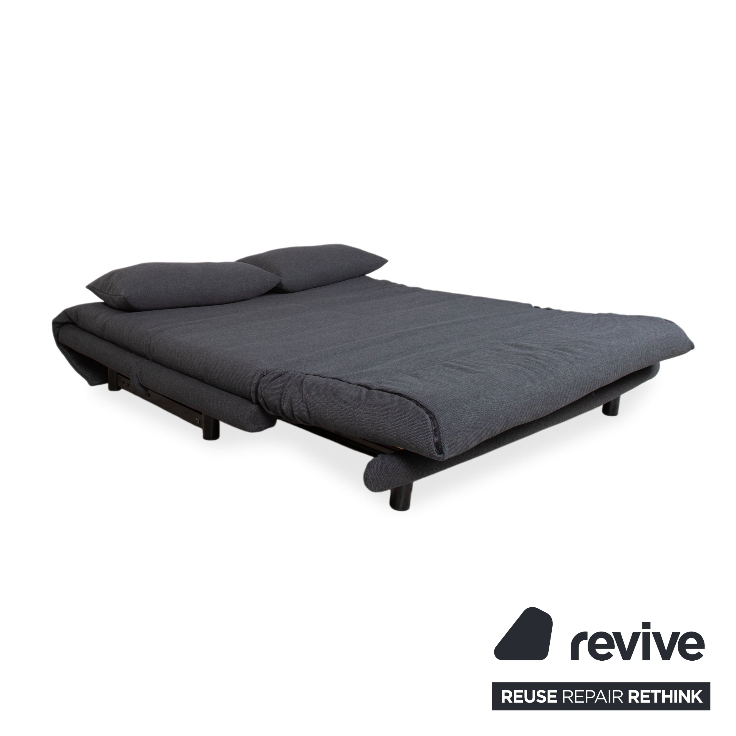 Ligne Roset Multy Fabric Anthracite Grey Three-Seater Manual Sleeping Function Sofa Bed Reupholstery PALMA 629