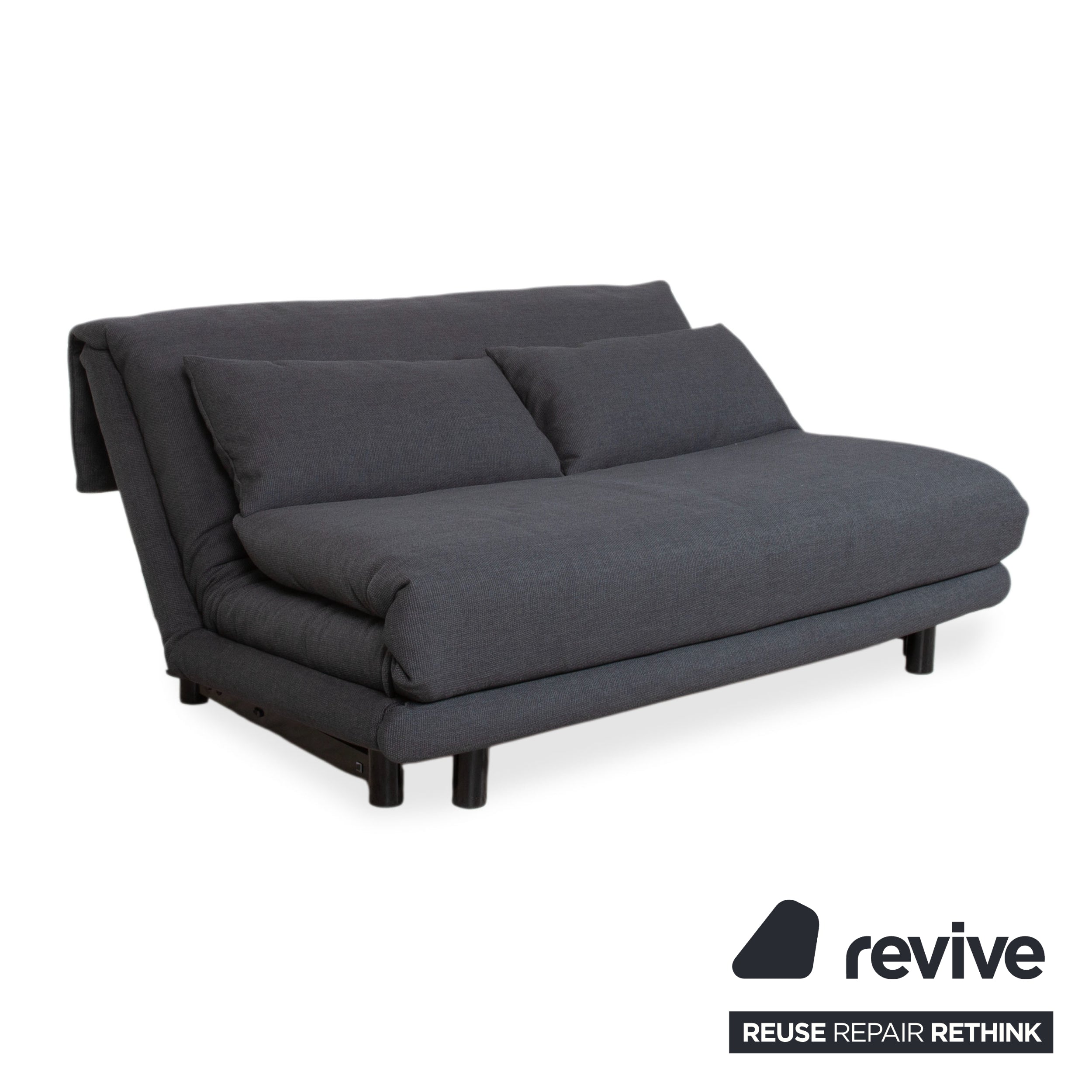Ligne Roset Multy Stoff Anthrazit Grau Dreisitzer manuelle Schlaffunktion Schlafsofa Couch Neubezug PALMA 629