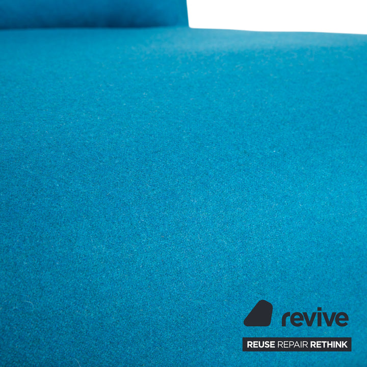 Ligne Roset Multy stoffen fauteuil blauw vilt bank bankstel functie opnieuw bekleed