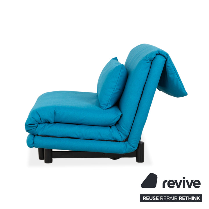 Ligne Roset Multy stoffen fauteuil blauw vilt bank bankstel functie opnieuw bekleed