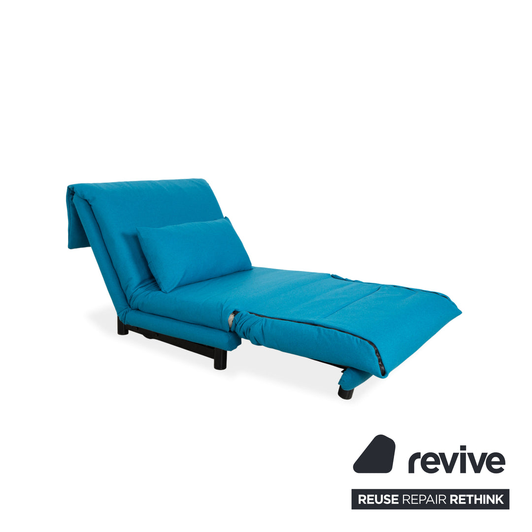 Ligne Roset Multy stoffen fauteuil blauw vilt bank bankstel functie opnieuw bekleed