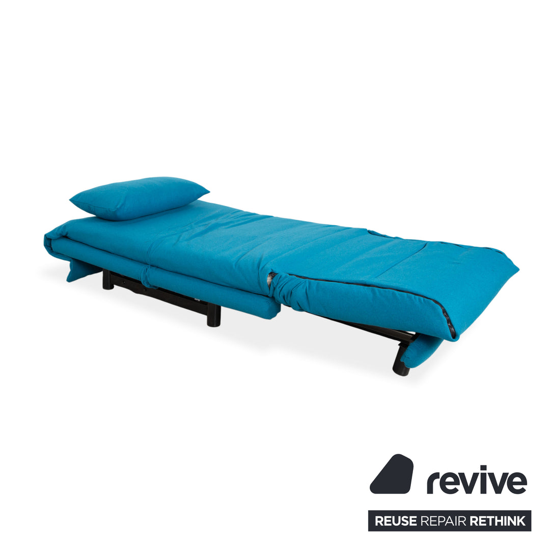 Ligne Roset Multy stoffen fauteuil blauw vilt bank bankstel functie opnieuw bekleed