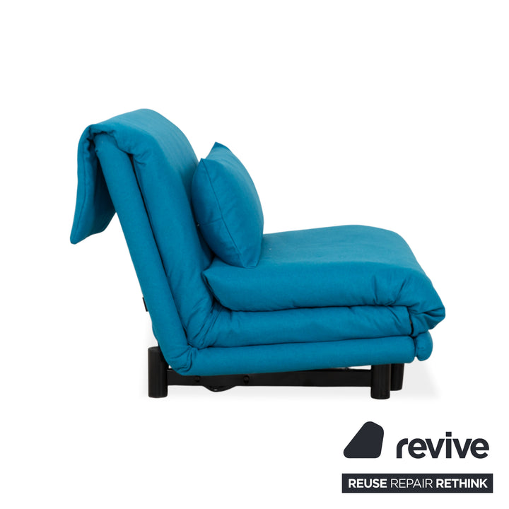 Ligne Roset Multy stoffen fauteuil blauw vilt bank bankstel functie opnieuw bekleed