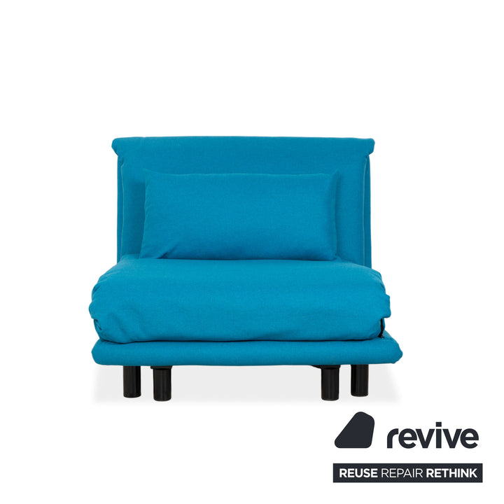 Ligne Roset Multy stoffen fauteuil blauw vilt bank bankstel functie opnieuw bekleed