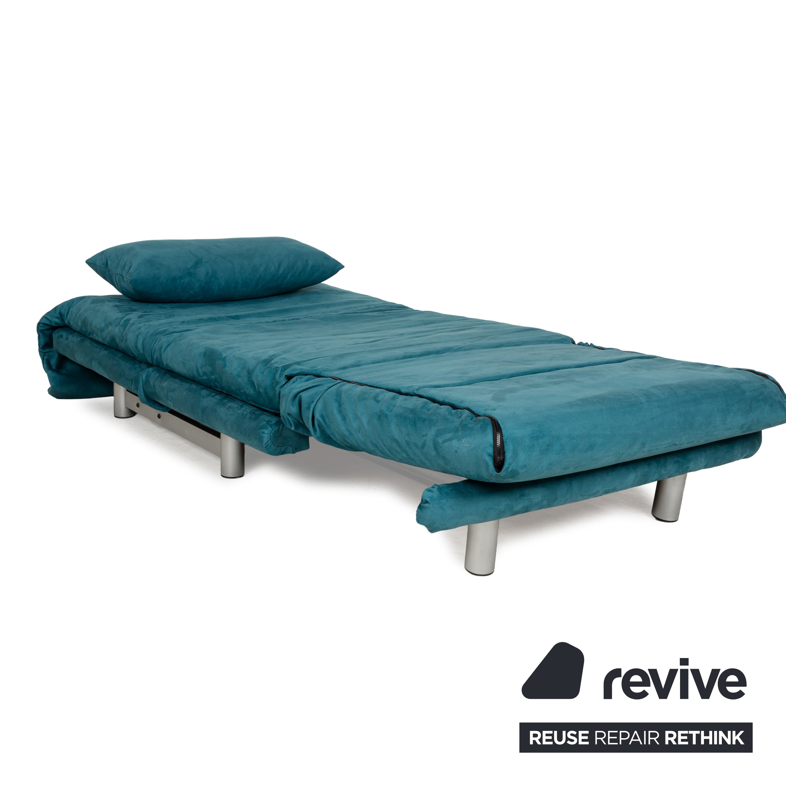 Fauteuil Ligne Roset Multy en tissu bleu pétrole fonction couchage nouvelle housse