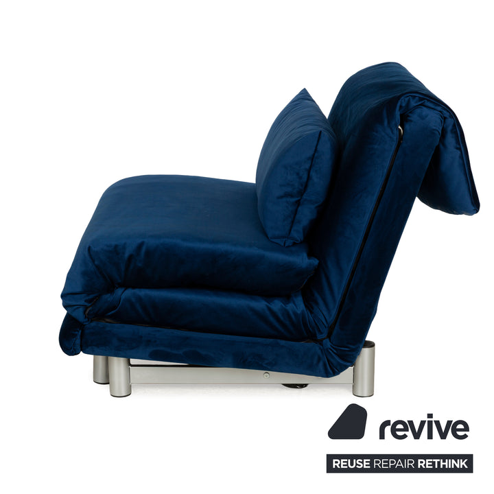 Ligne Roset Multy fabric armchair blue sleeping function new cover