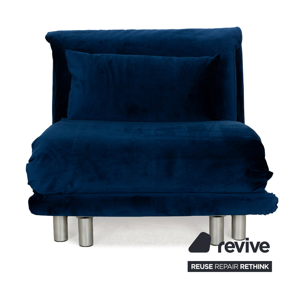 Ligne Roset Multy fabric armchair blue sleeping function new cover