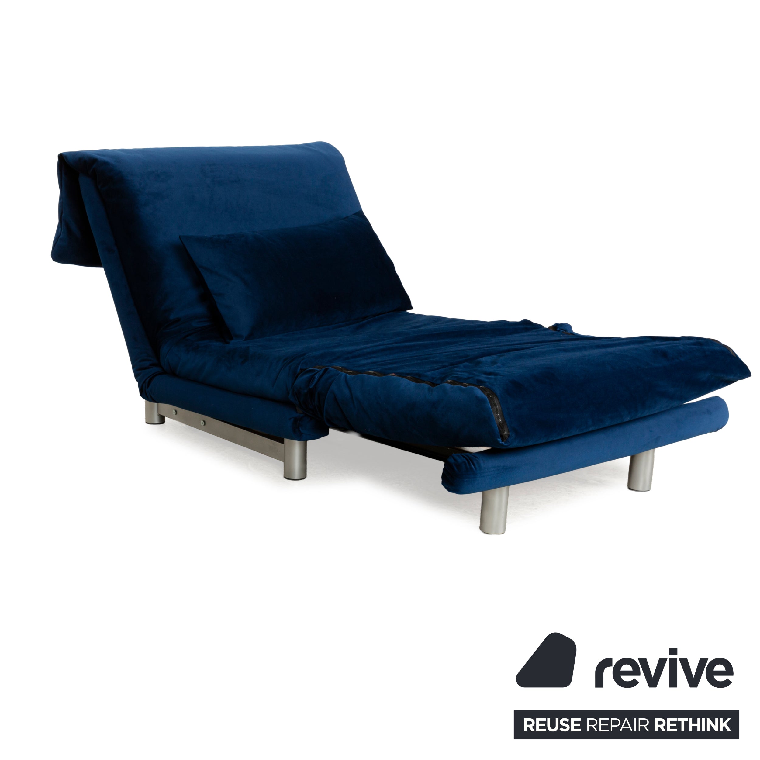 Ligne Roset Multy Stoff Sessel Blau Schlaffunktion Neubezug