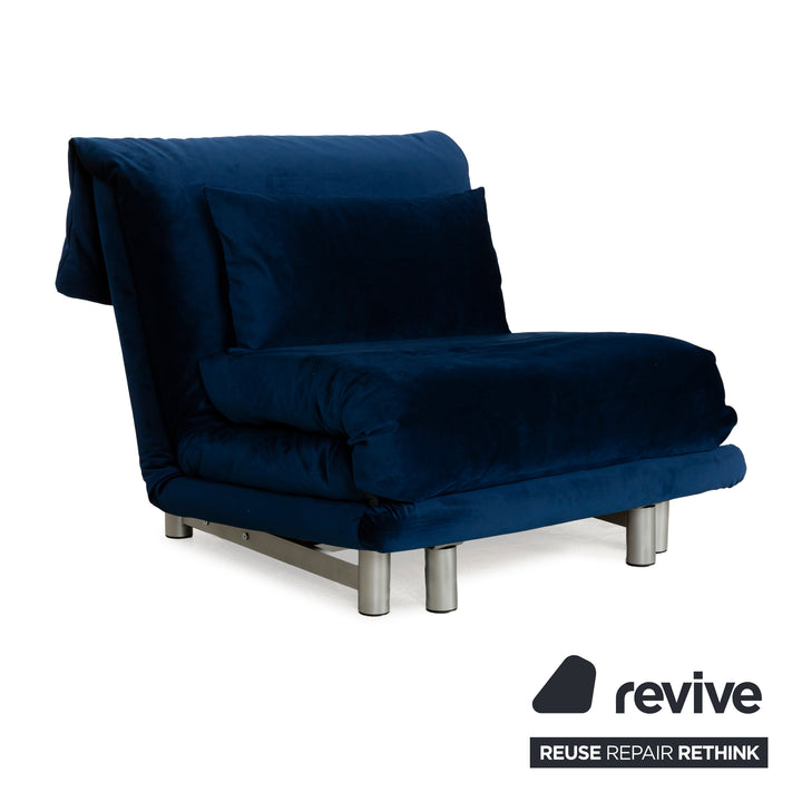 Ligne Roset Multy fabric armchair blue sleeping function new cover