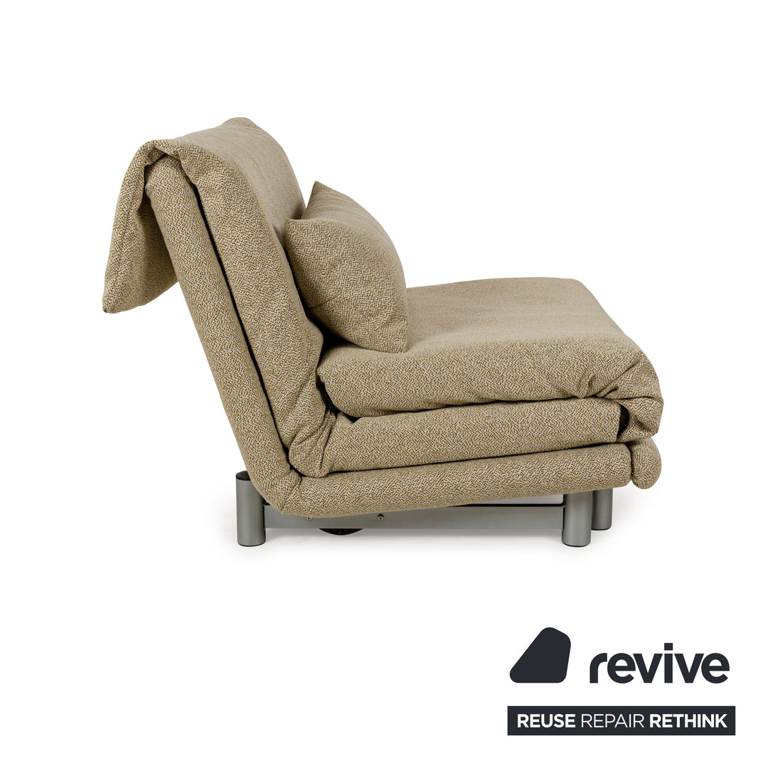 Ligne Roset Multy Fabric Armchair Yellow Beige Sleeping Function New Cover