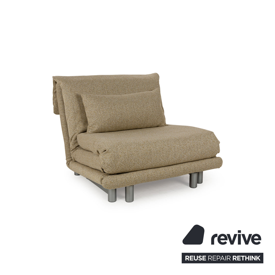 Ligne Roset Multy Fabric Armchair Yellow Beige Sleeping Function New Cover