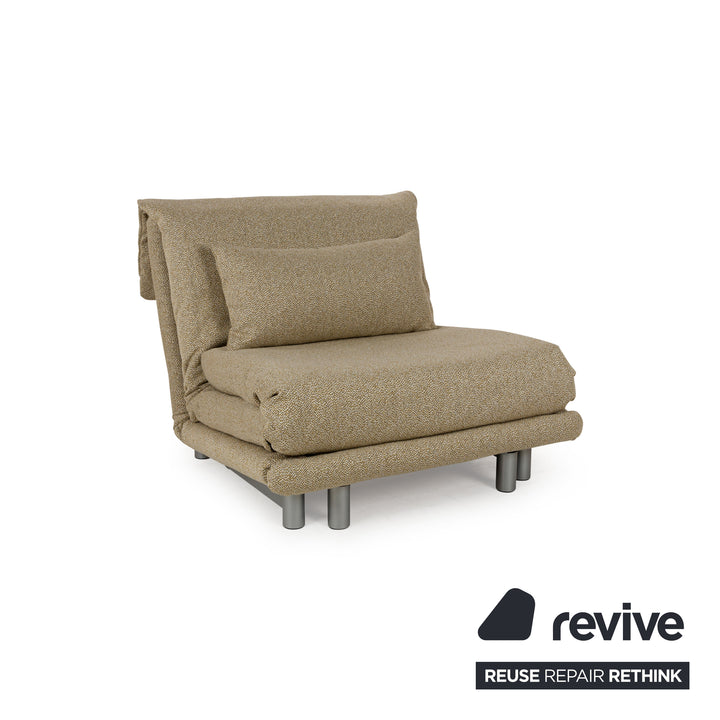Ligne Roset Multy Fabric Armchair Yellow Beige Sleeping Function New Cover