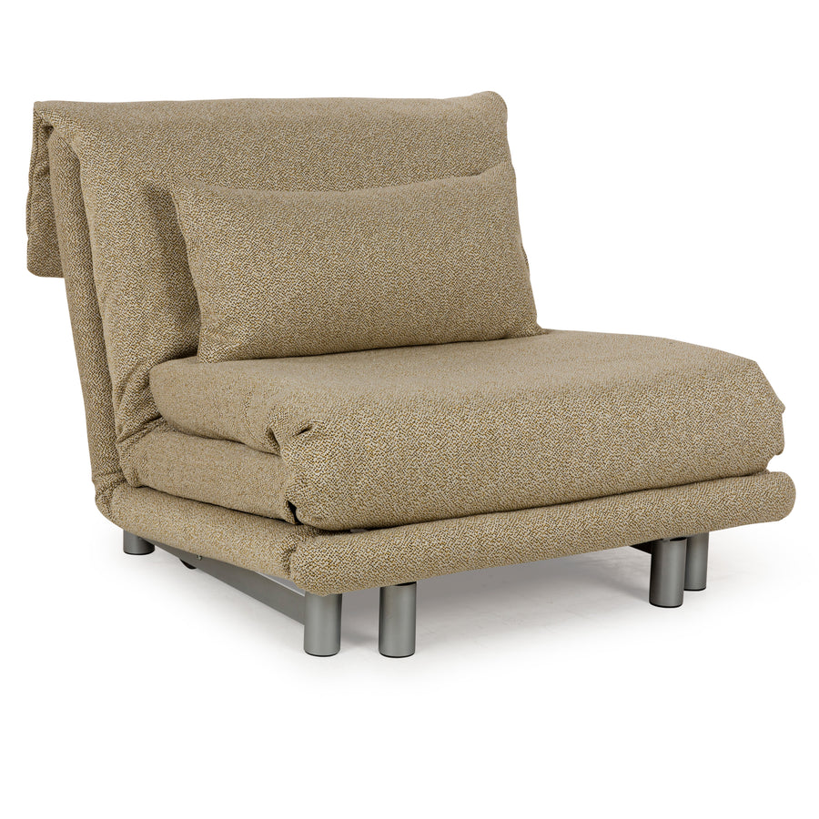 Ligne Roset Multy Fabric Armchair Yellow Beige Sleeping Function New Cover