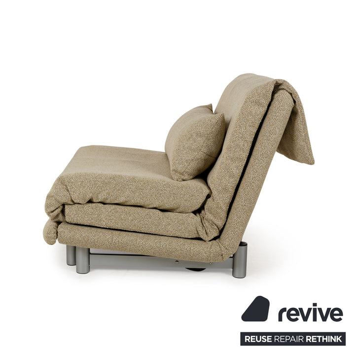 Ligne Roset Multy Fabric Armchair Yellow Beige Sleeping Function New Cover