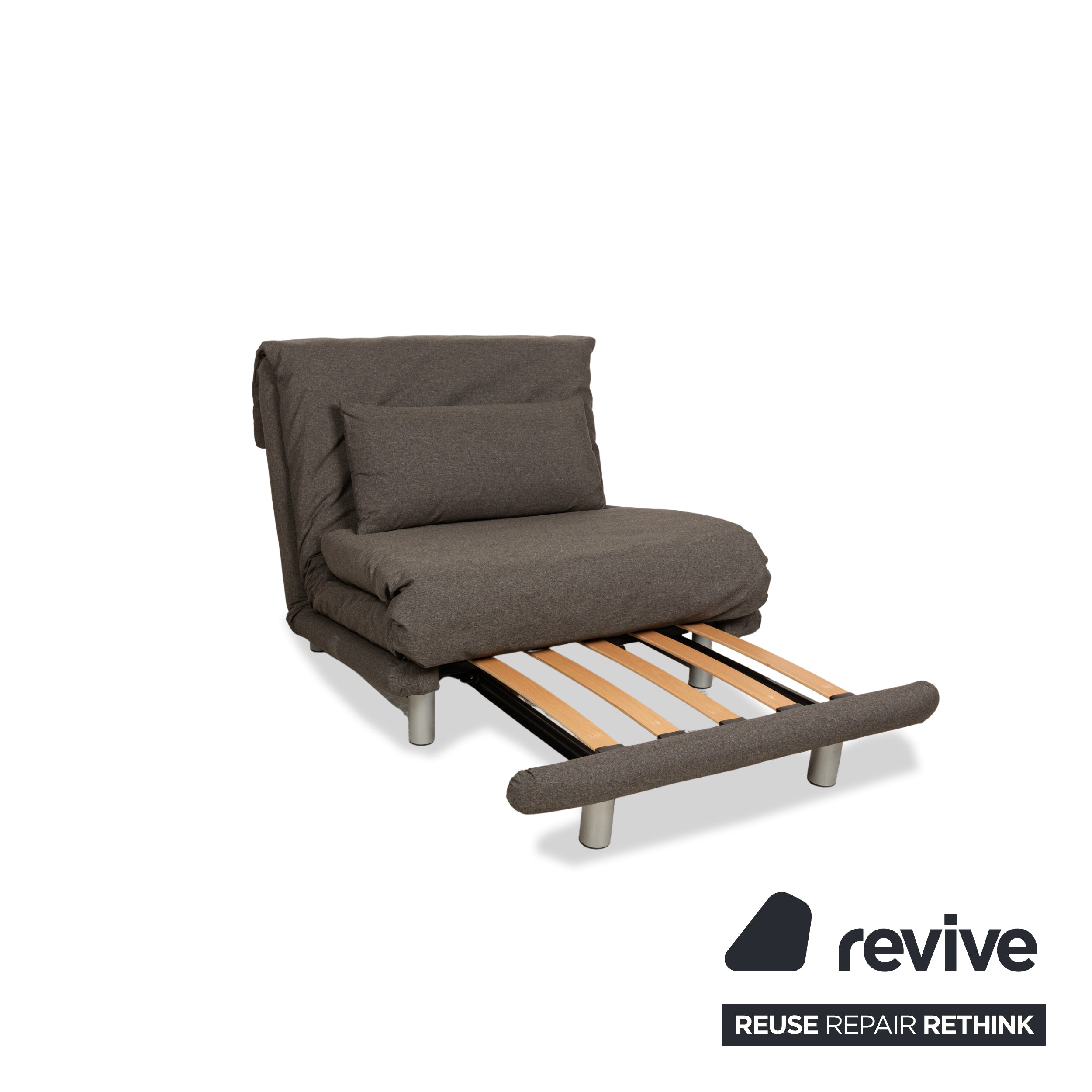 Fauteuil ligne roset Multy en tissu gris neuf, housse, fonction manuelle