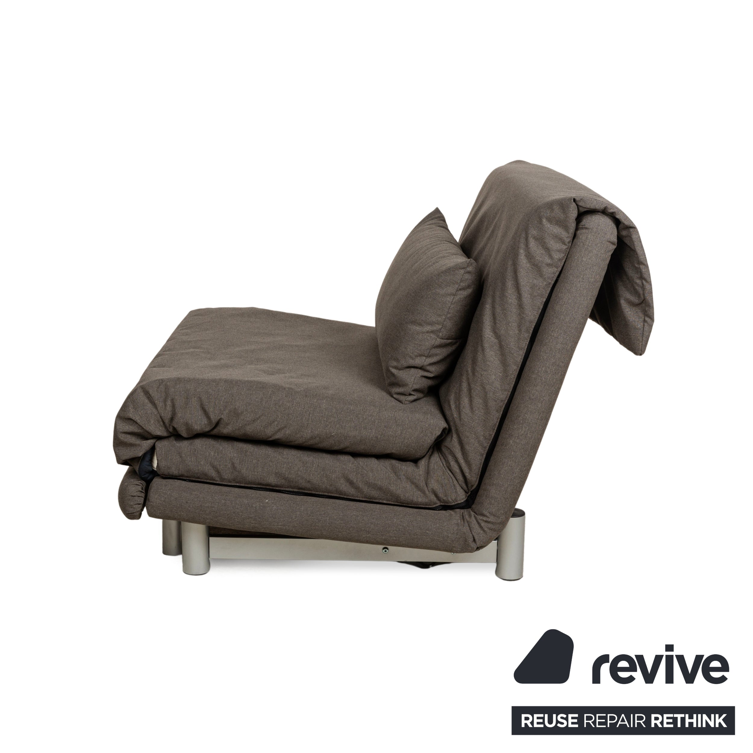 Fauteuil ligne roset Multy en tissu gris neuf, housse, fonction manuelle