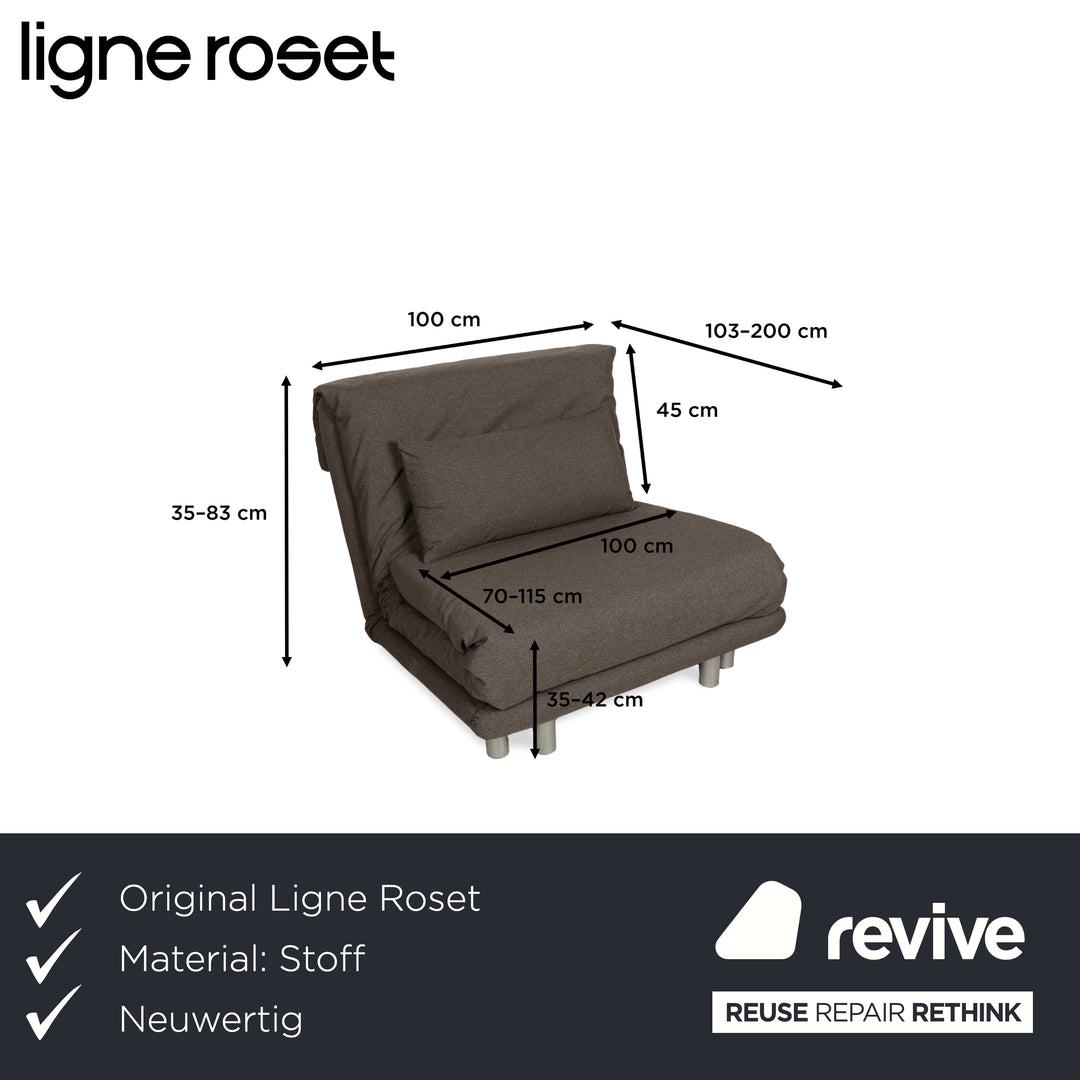 ligne roset Multy Stoff Sessel Grau Neubezug manuelle Funktion