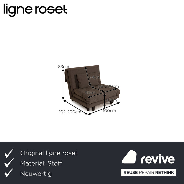 Ligne Roset Multy Fabric Armchair Gray Sofa Couch Function