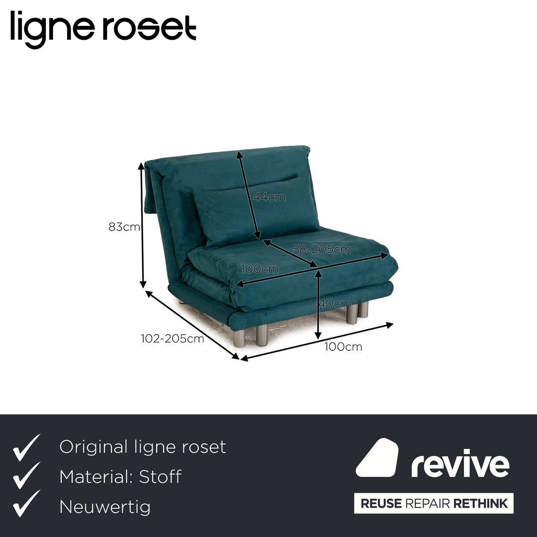 ligne roset Multy fabric armchair turquoise sleeping function daybed function reclining chair sleeping chair new cover