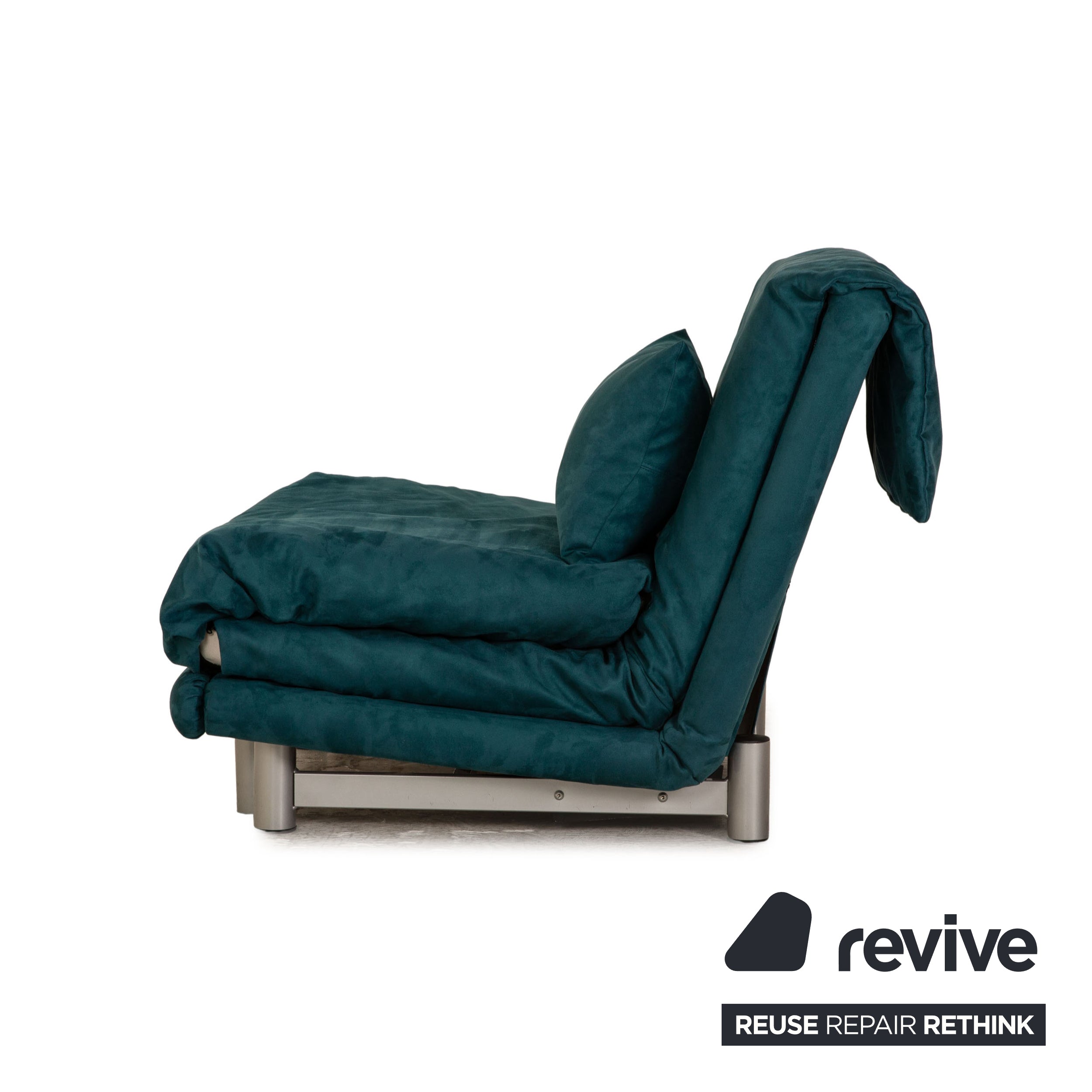 Ligne roset Fauteuil en tissu Multy turquoise fonction sommeil fonction lit de repos chaise inclinable chaise de couchage nouvelle housse