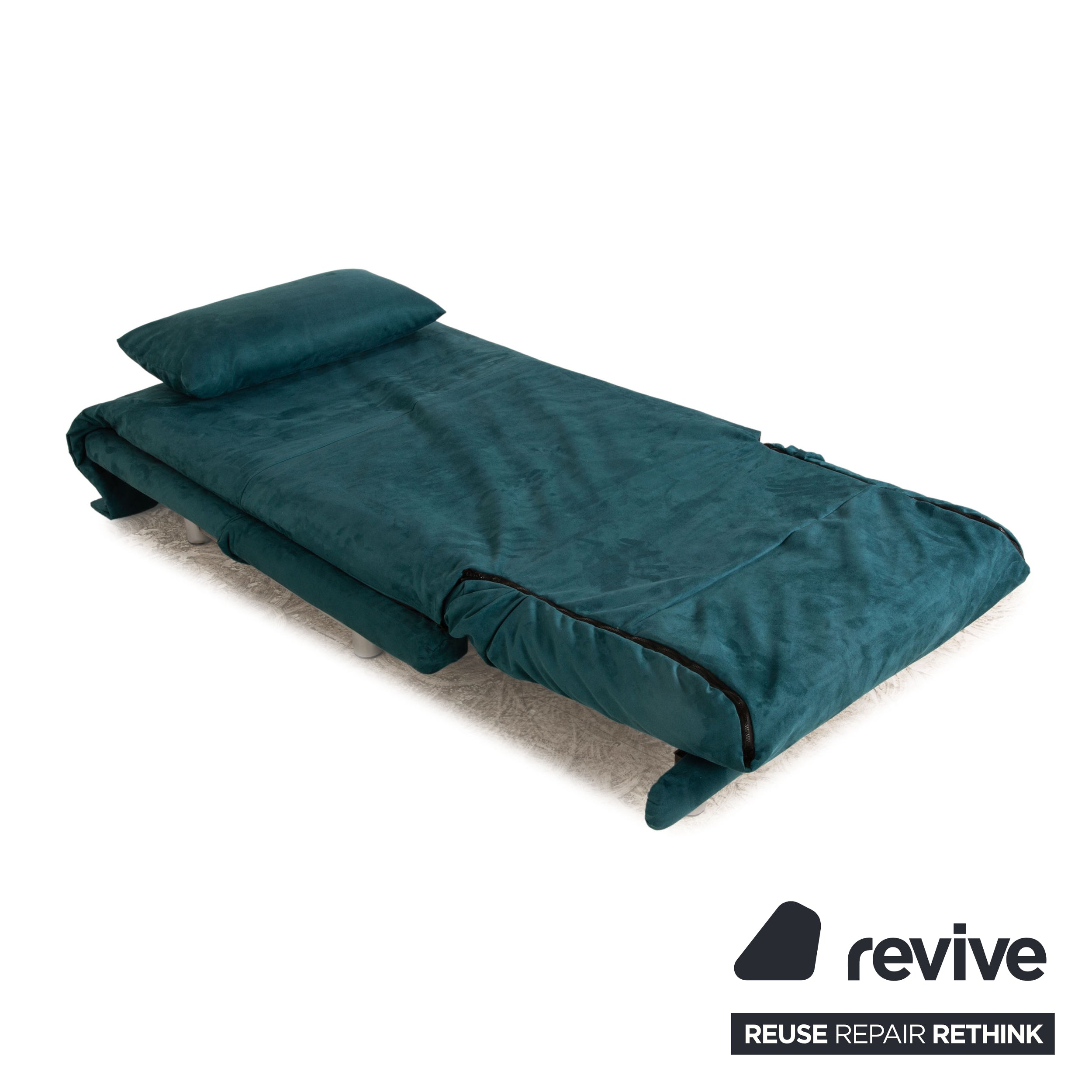 Ligne roset Fauteuil en tissu Multy turquoise fonction sommeil fonction lit de repos chaise inclinable chaise de couchage nouvelle housse