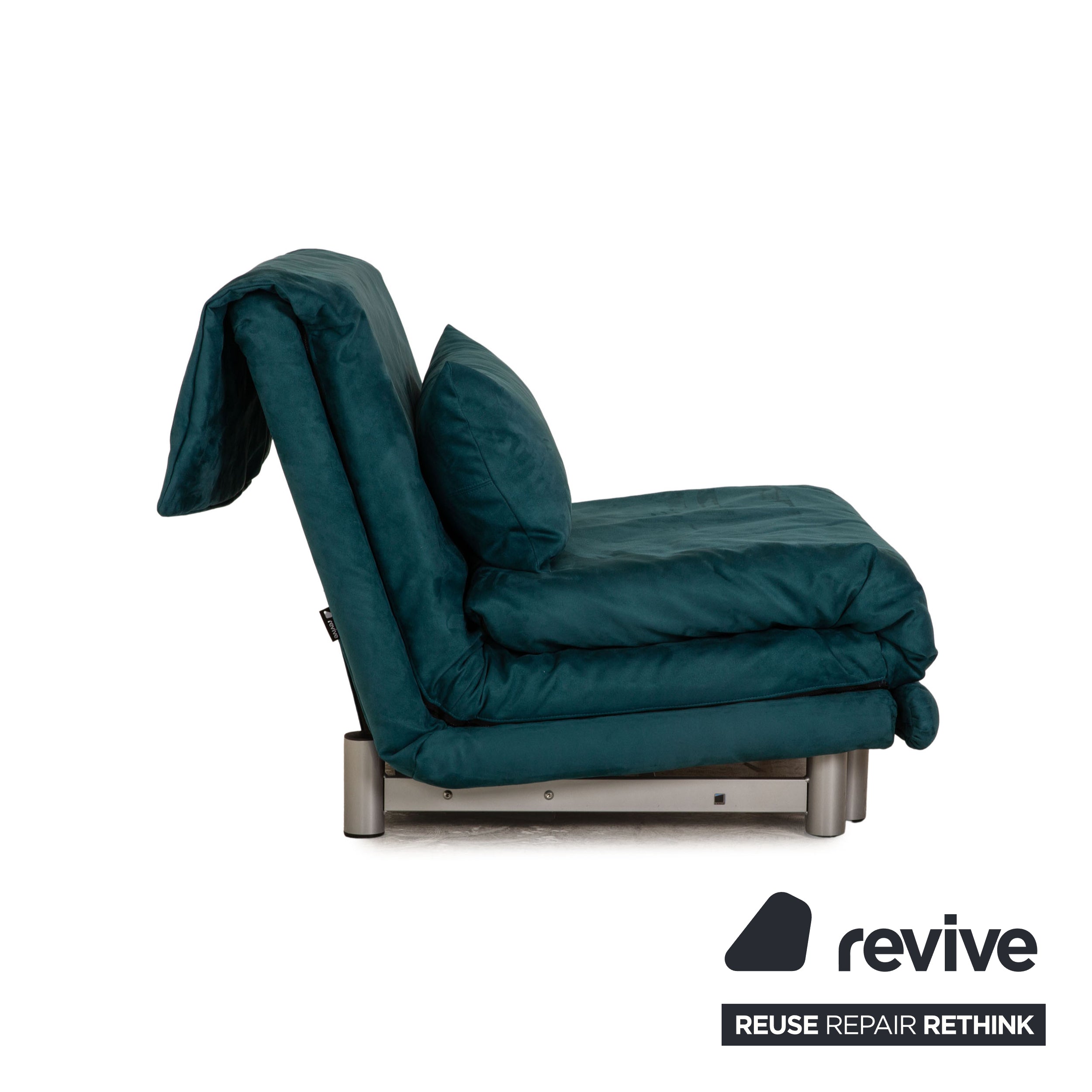 Ligne roset Fauteuil en tissu Multy turquoise fonction sommeil fonction lit de repos chaise inclinable chaise de couchage nouvelle housse