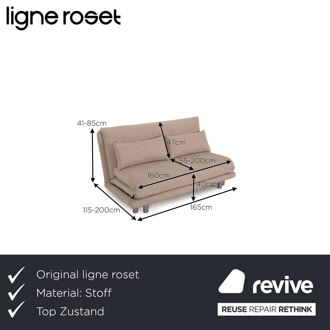 ligne roset Multy Stoff Sofa Beige Dreisitzer Couch Funktion Neubezug