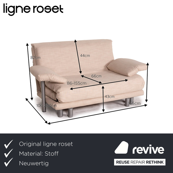 ligne roset Canapé en tissu Multy beige fonction couchage deux places