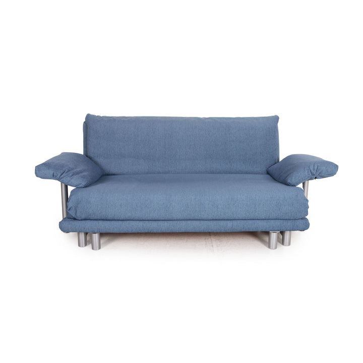 Canapé Multy Ligne Roset en tissu bleu, trois places, fonction convertible, avec accoudoirs