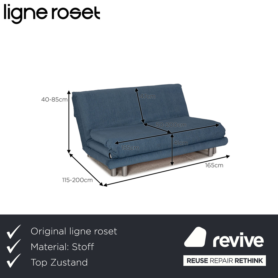 Ligne Roset Canapé En Tissu Multy Bleu Fonction Canapé Trois Places Fonction Sommeil