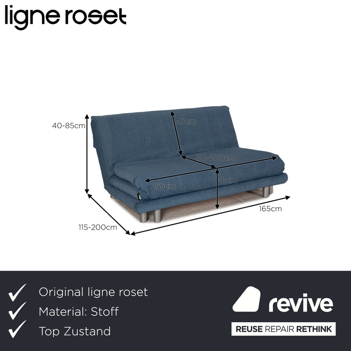 Ligne Roset Canapé En Tissu Multy Bleu Fonction Canapé Trois Places Fonction Sommeil