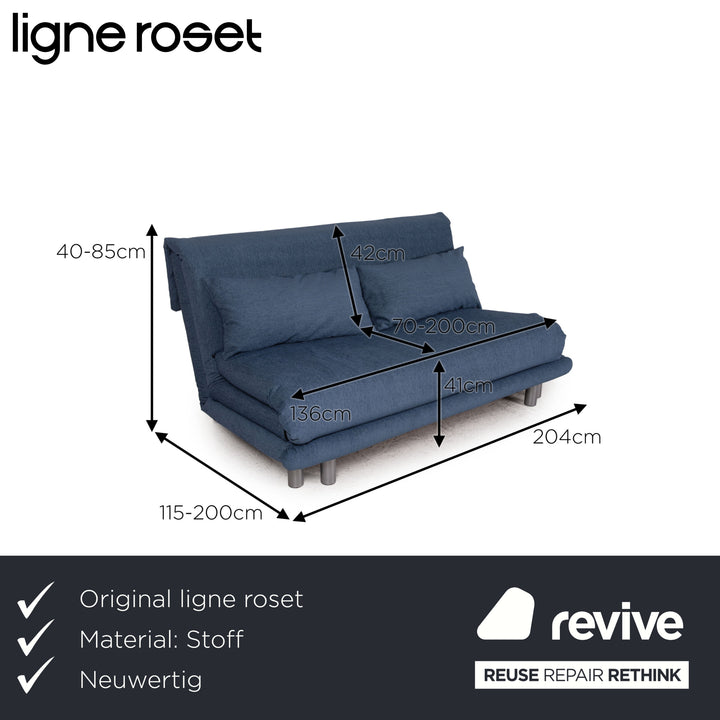 ligne roset Multy Stoff Sofa Blau Dreisitzer Schlafsofa Schlaffunktion Funktion Couch