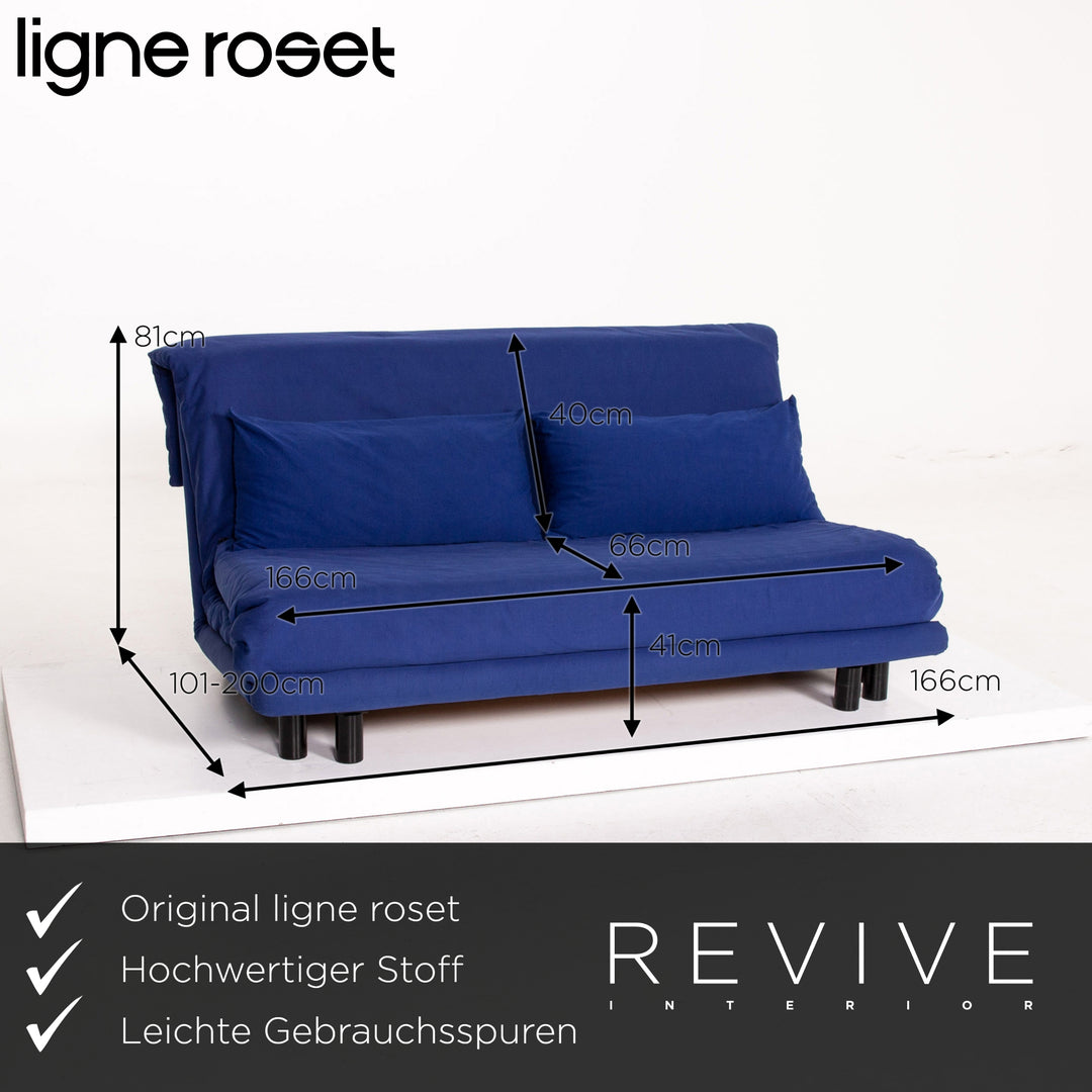 ligne roset Multy Fabric Sofa Blue Sleeping Function Sofa Bed Couch #14509