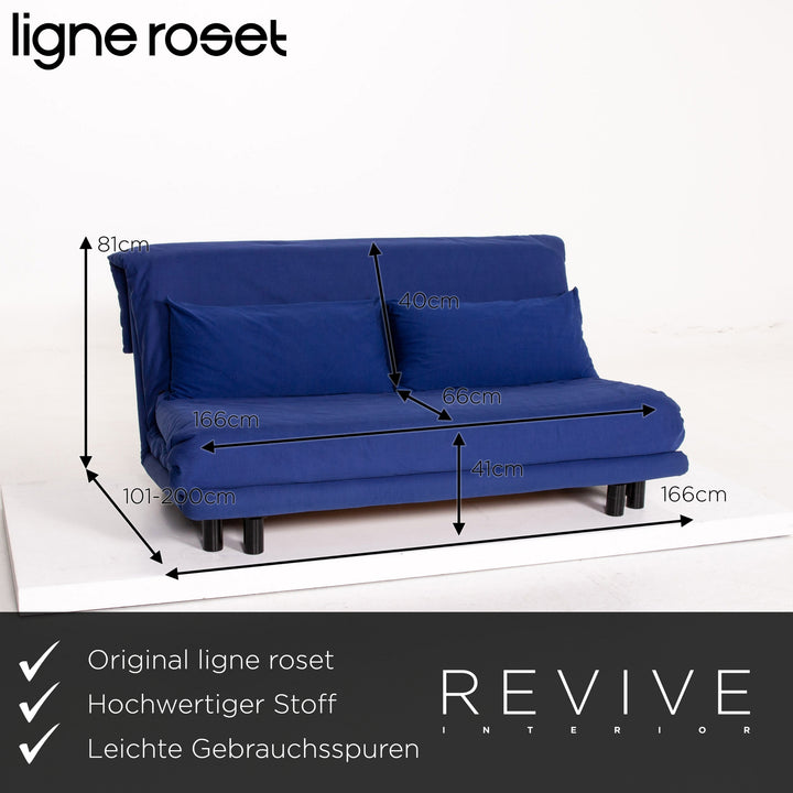 ligne roset Multy Fabric Sofa Blue Sleeping Function Sofa Bed Couch #14509