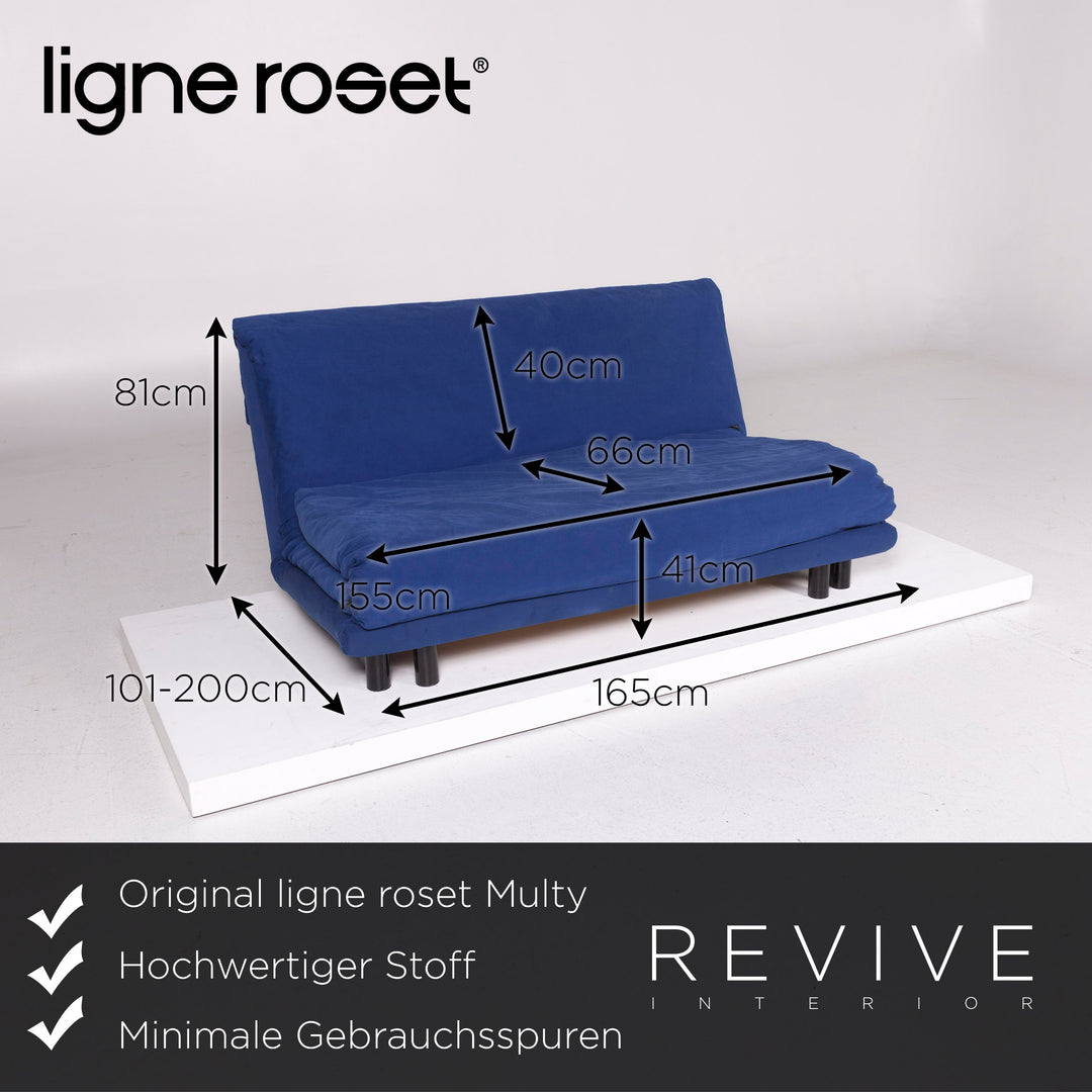 ligne roset Multy Fabric Three Seater Sofa Blue Sofa Bed Sleep Function Couch #11500