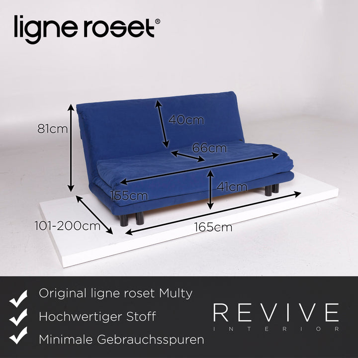 ligne roset Multy stoffen driezitsbank blauw slaapbank slaapfunctie functionele bank #11500